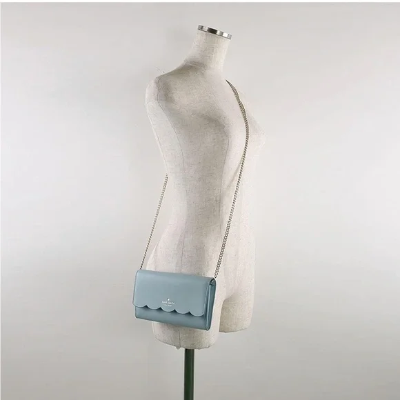 Kate Spade Light Blue Wallet with Silver Chain Strap - Picture 2 of 8